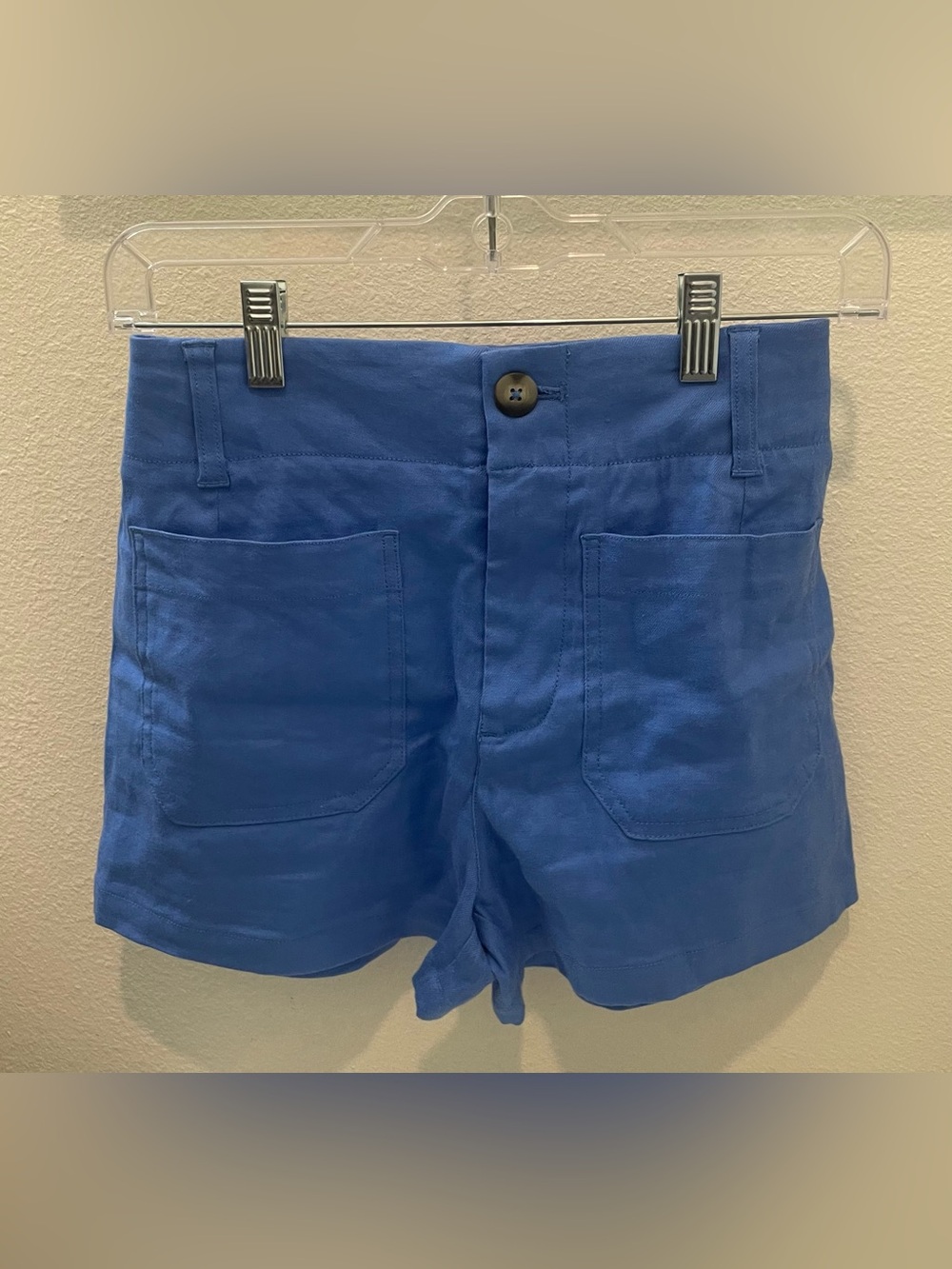 Maeve by Anthropologie Blue High-Waist Pocket Shorts